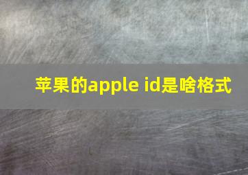 苹果的apple id是啥格式